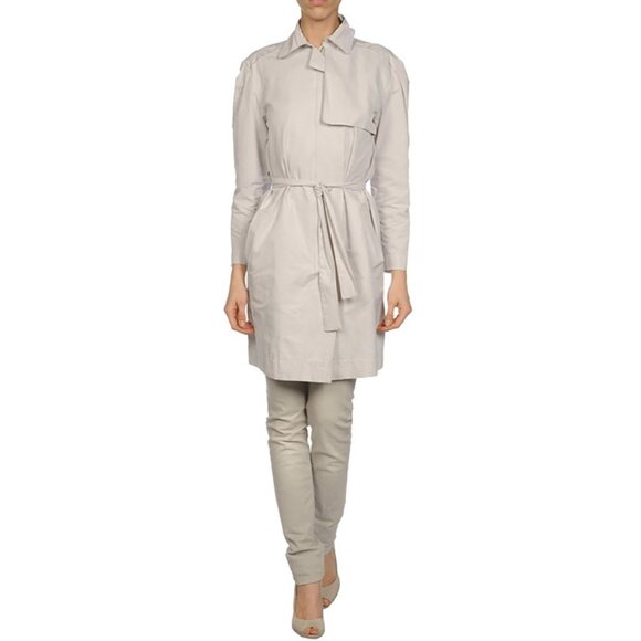 LANVIN COAT LONG BELTED JACKET COTTON BLEND TRENCH $2,070 sz FR 40 / US 8